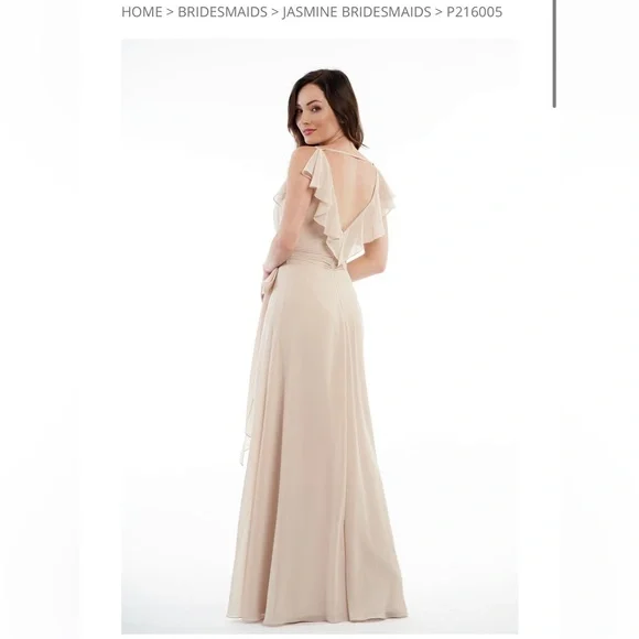 NWT Grey Charolette Chiffon Vneckline Long Dress - Picture 2 of 10